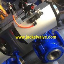 3 way pneumatic jacketed ball valve 