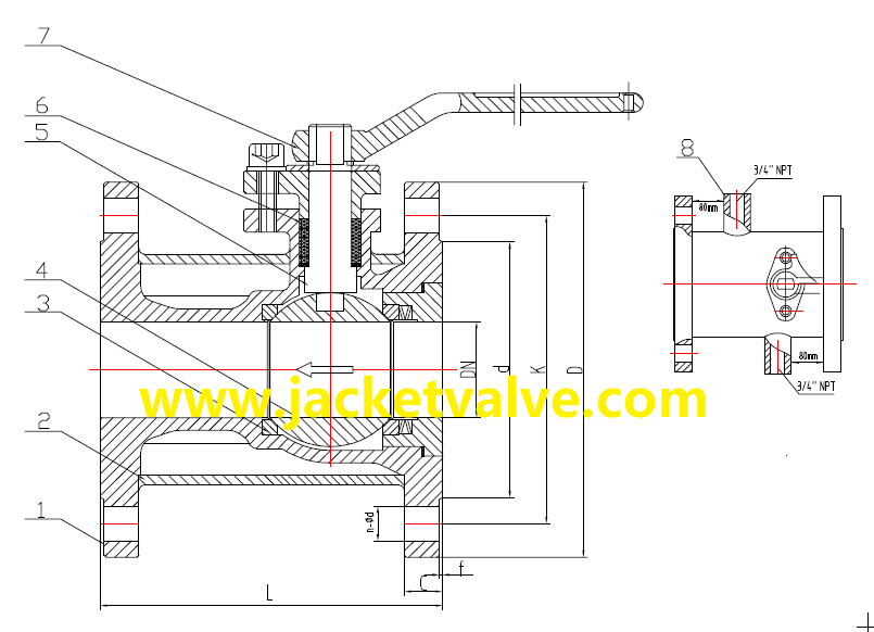 Fully jacketed jacket ball valve structure