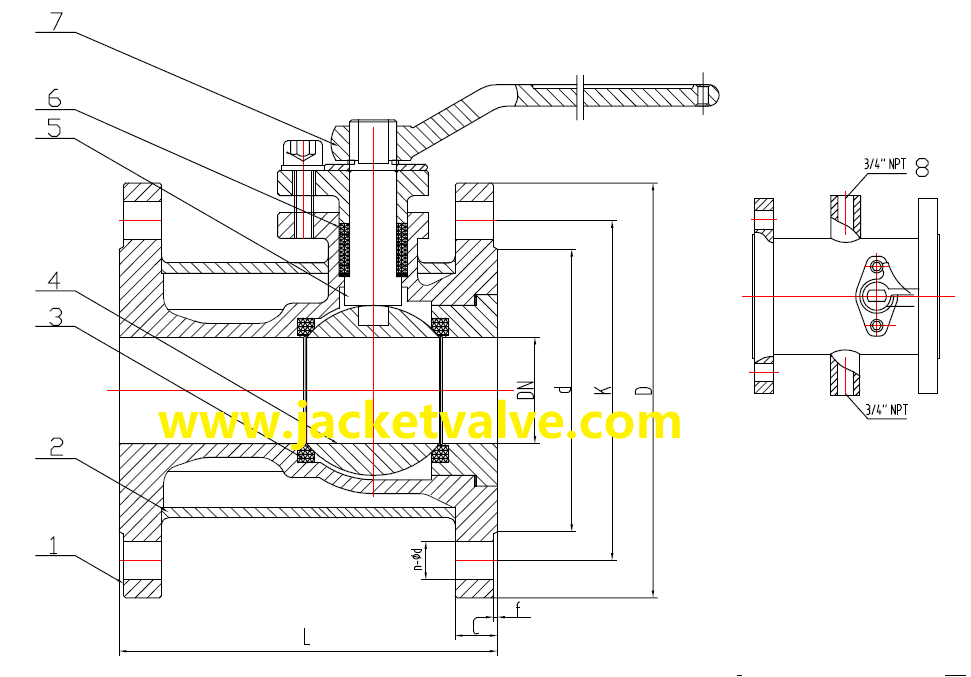 Soft seated jacketed ball valve structure