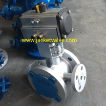 Pneumatic jacketed ball valve