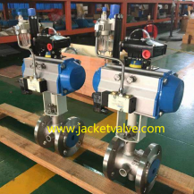 Pneumatic actuator jacket ball valve