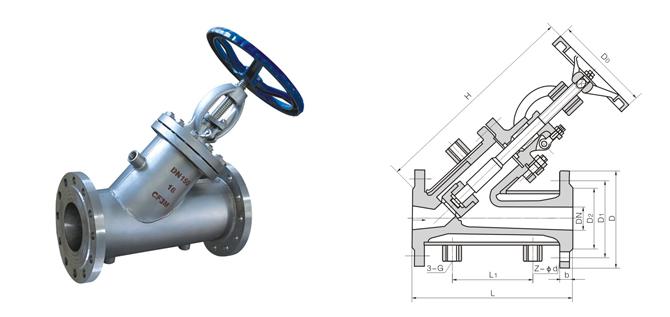 Steam jacket Y type globe valve structure